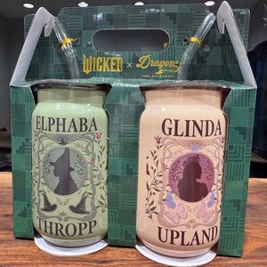 Wicked x Dragons Glassware Elphaba Glinda Drinking Glasses 16 oz Set of 2